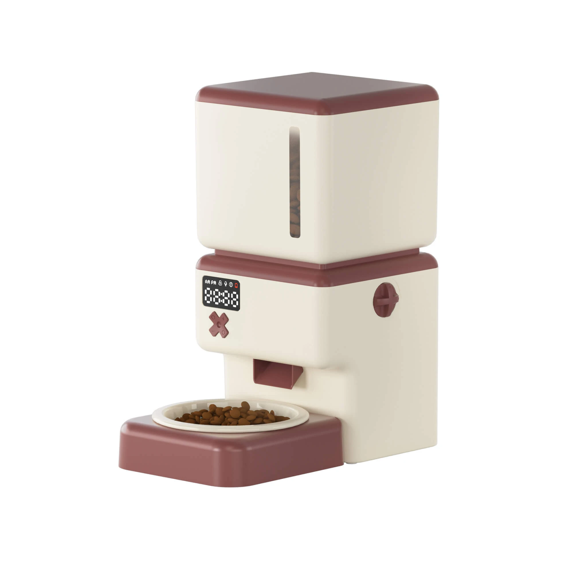 New Anti-stuck grain design record function slow  pet feed bowl smart automatic pet dog feeder microchip