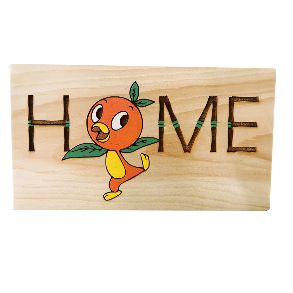 Orange Bird sign, Home Sign, Vintage Room Decor