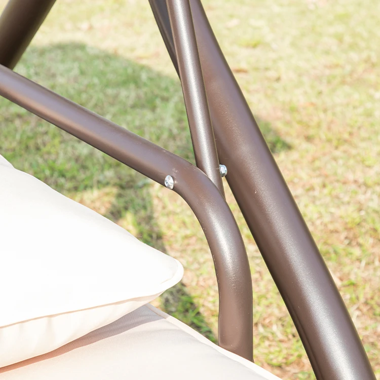 Adjustable Steel rocking swing Convertible luxurious garden hammock outdoor hanging chair 3 seat swing chair lounger chair