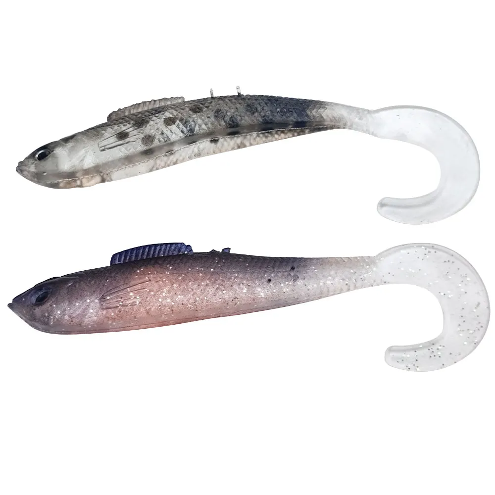 Fish Shape Coiling Tail Soft Lure Softbait Vivid Natural Environmental Silicone 125mm OEM Soft Plastic Attracting Fish 50pcs