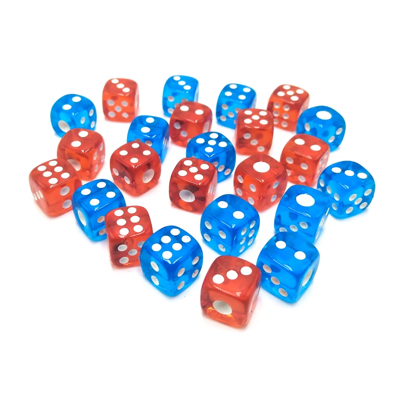 
16mm Transparent Round Corner with Different Colors High Quality In Stock Custom Board Game Dice 