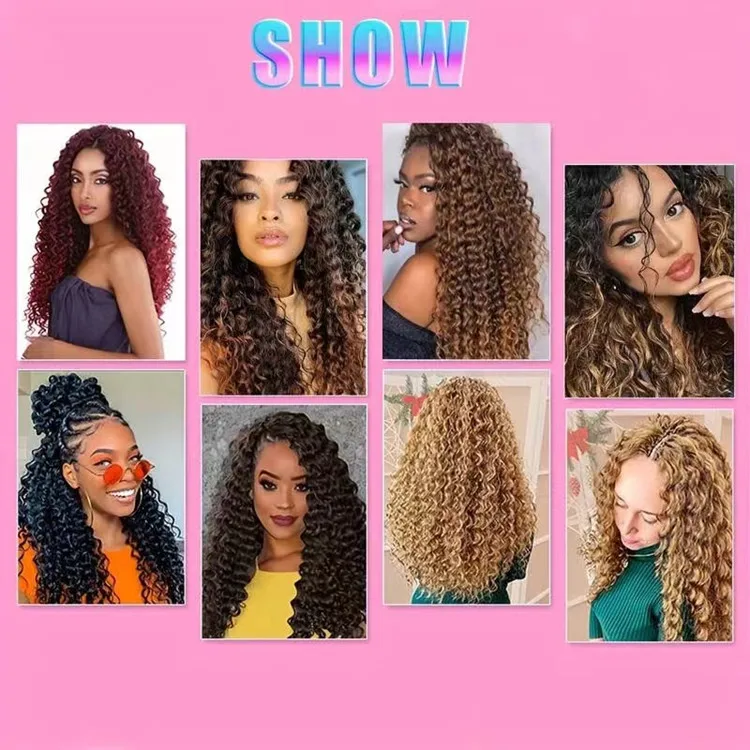 Synthetic freetress deep wave crochet hair styles Crochet Hair Extensions deep twist braiding hair