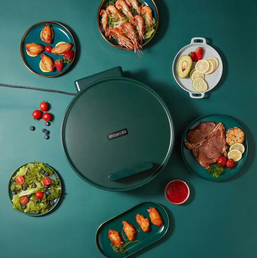 Non-Stick Pizza Maker Machine temperature knob High Quality Multifunction Electric Pizza Oven/Pizza Pan/Pizza Maker 40cm large