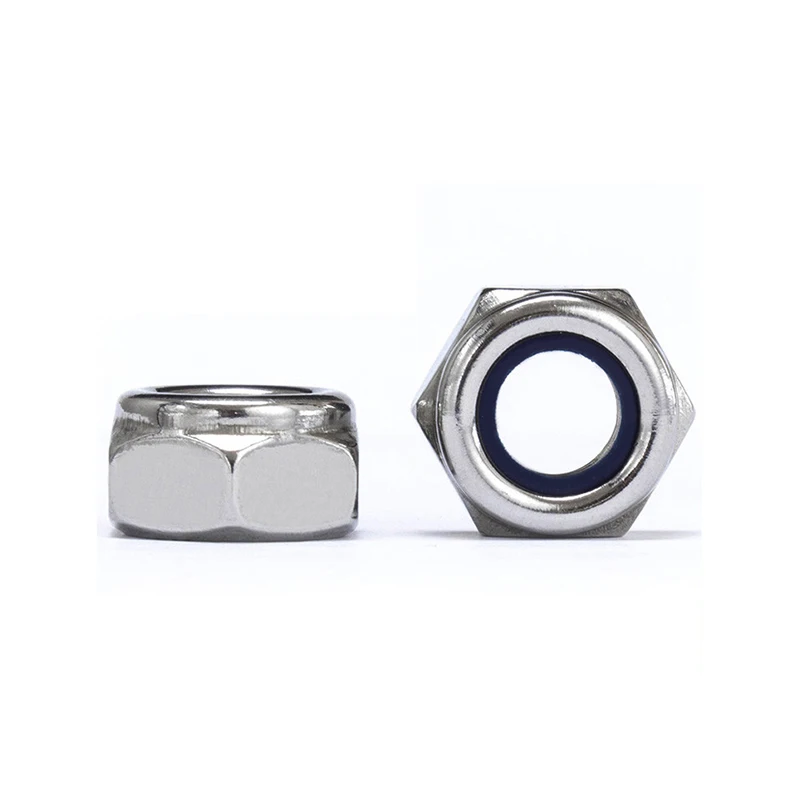 Hex Lock Nuts Stainless Steel Six Angle M5 M12 M4 1/4 Inch Customized Hexagonal Locknuts