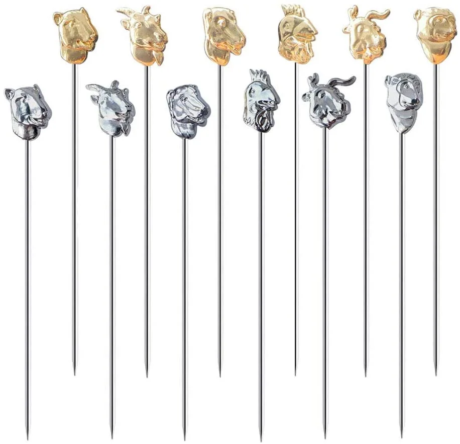 High quality stainless steel fruit pick skewer stick