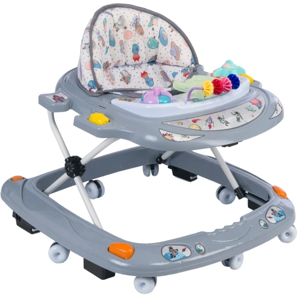 2023 New Design Baby Walker Wholesale and Cheap Modern Walkers UFO Music 5 Melody Light Soft Seat 3 Steps Hot Sale Items Carrier