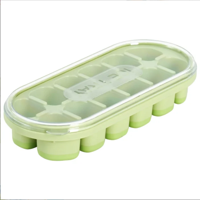 Ice Cube Mold With Pressed Ice Box Food Grade Silicone Soft Plastic Ice Cube Large Capacity Storage In Household Refrigerators