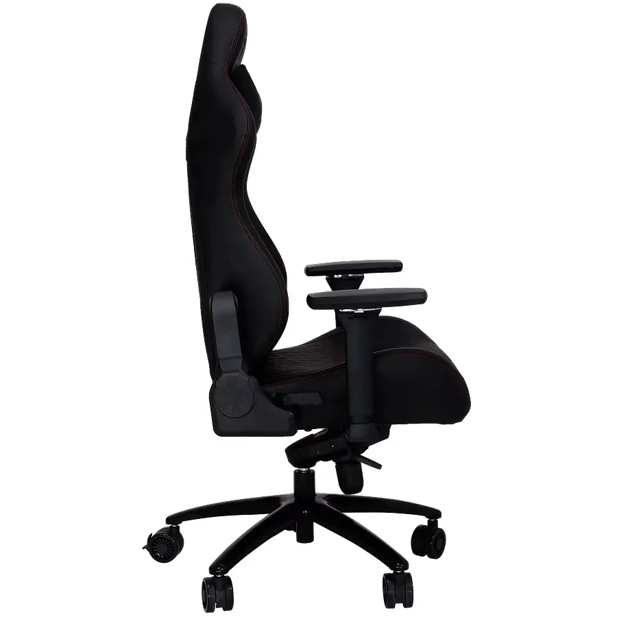 2024 Luxury Chair Games India Red Embroidery Black Car Leather Real Gaming Chair with Safe Lock Castors Brake Wheels Frog System