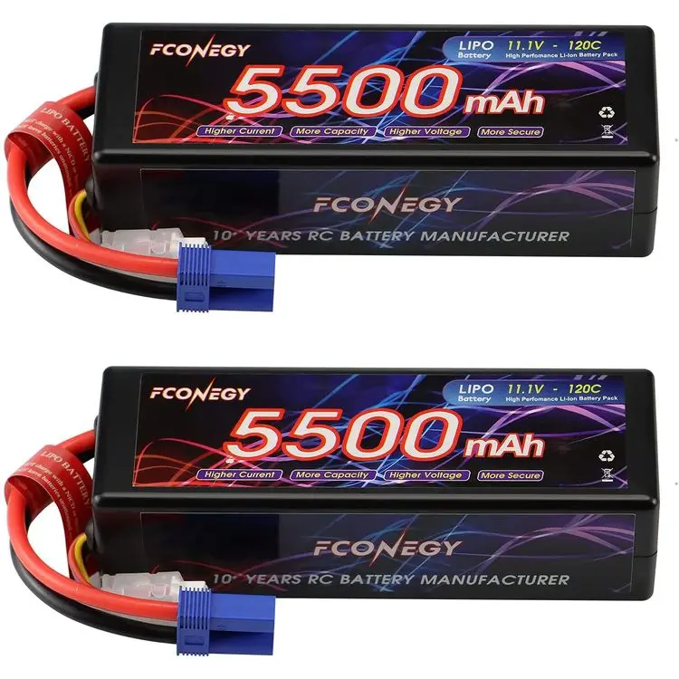 11.1V HD 3S 5500mAh 120C  RC Car Battery Lithium Ion Rechargeable with Warranty 1 Year
