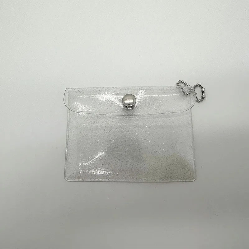 Custom PVC bag with Glitter Mini Photo Album Transparent PVC Protective Casing Envelope Small card wallet bag