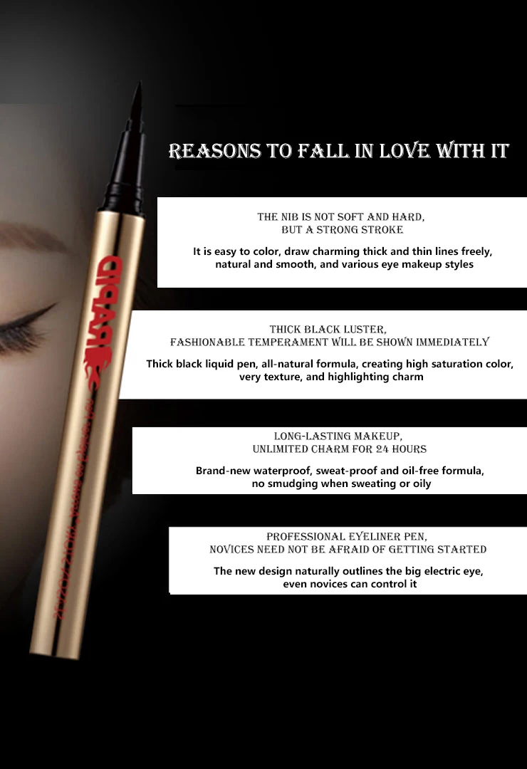 Customize Luxury Eyeliner Glue Pen Eye Makeup Pen Black Liquid Eyeliner