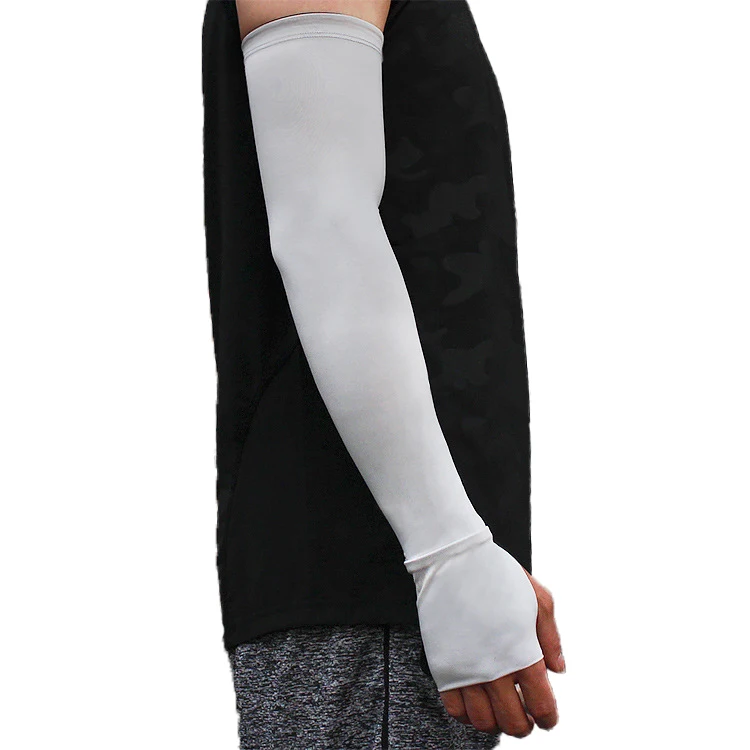 Summer Outdoor Sports Sun Protection and Anti-ultraviolet Pure Color Ice Silk Sleeves Fingerless and Finger sleeves