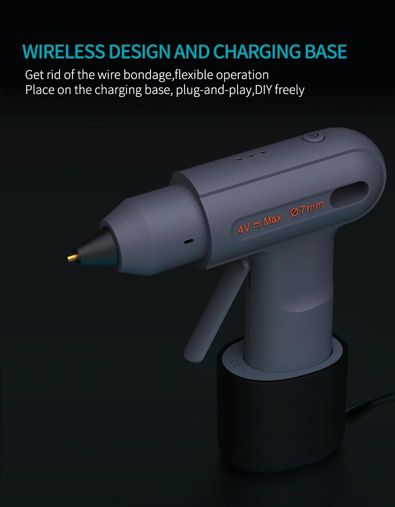 JIMIHOME JM-G7036N Cordless Hot Glue Gun Hot Melt Gun Stick