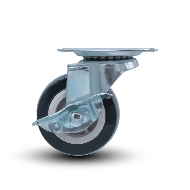 1.5/2/2.5/3 Inch Black PVC Caster Office Chair Wheel Threaded Stem Furniture Casters