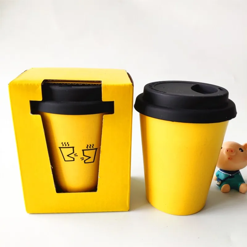 Eco Friendly Nature Material Reusable 450ml 16oz PLA Tea Coffee Mug Travel Mug Take Away Bamboo Fiber Mug Melamine Free