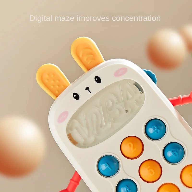 Zhiqu Baby Lala Music Early Education Toys Cute Plastic Whale Soft Finger Press Digital Cognition Maze Soothing Baby Toys