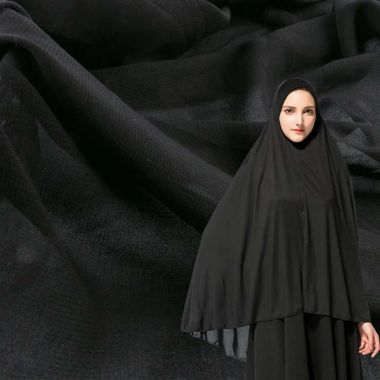 Muslim islamic arab polyester 30D wool chiffon formal black abaya hijab niqab burqa fabric