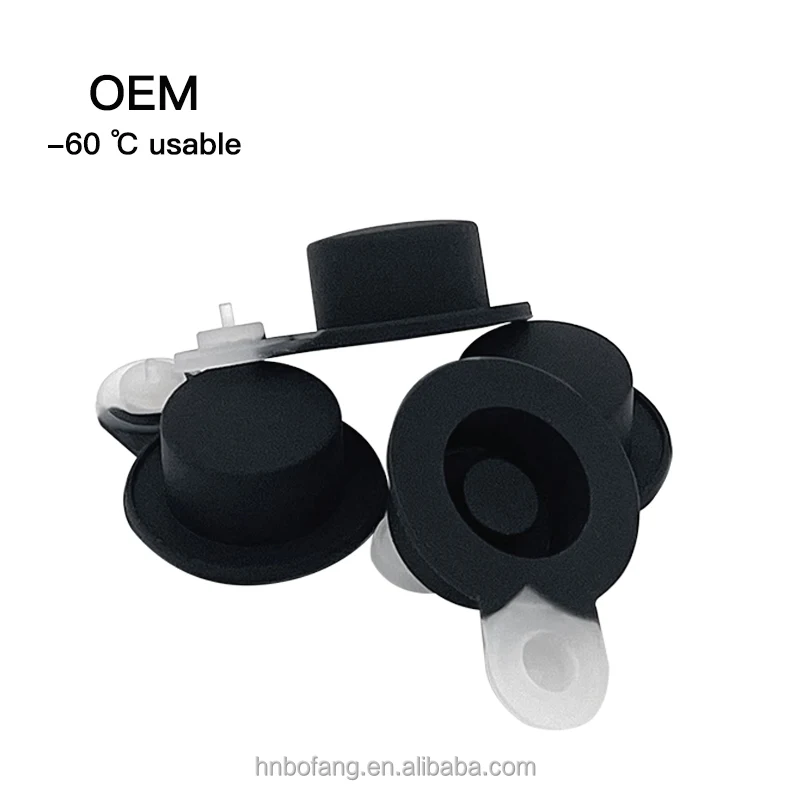 OEM изготовленный на заказ гибкий маленький одиночный черный силиконовый резиновый кнопочный чехол