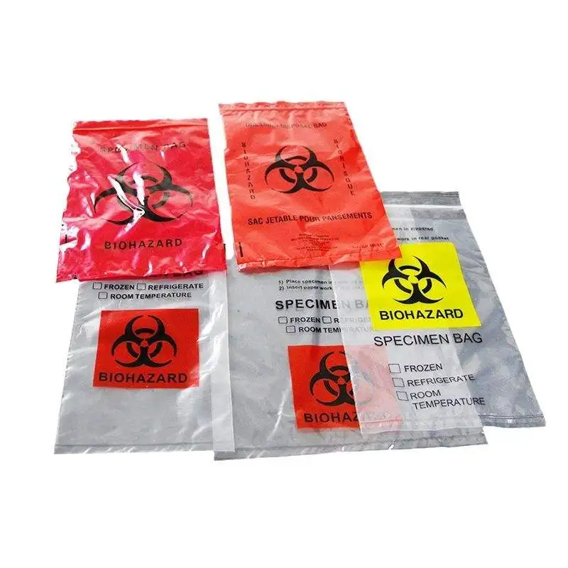 Factory Price Medical Biohazard PP Specimen Transport Bag with Self-Adhesive Seal for Packaging Use