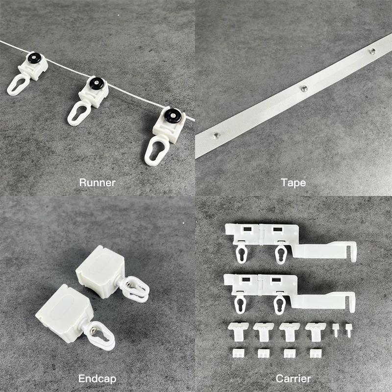 Factory Price Modern Motorized Curtain Rail Accessories Carrier Ripple Fold Curtain Track Electric Curtain Master Carrier