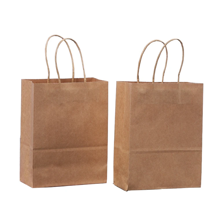 Factory wholesale kraft paper treat bags for clothes kraft paper bag with handles