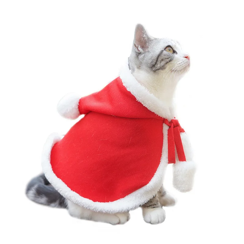 Christmas Santa Dog Cosplay Collar Cape Cute Elk Headwear Cat Accessories Photo Props Decorations Funny Cat Costume Clothes