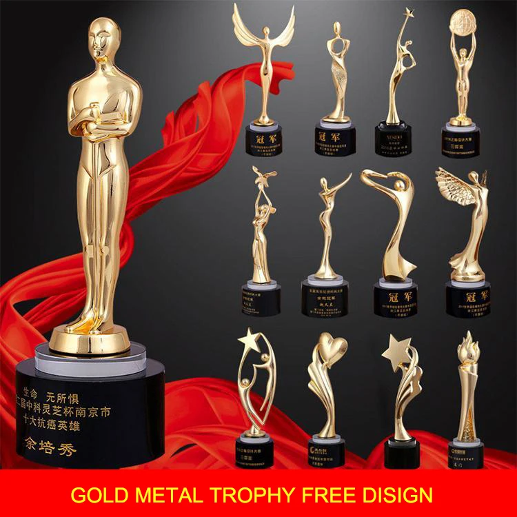 China Custom high quality new creative design trophy trofeos metal cup award champion trophies 2021