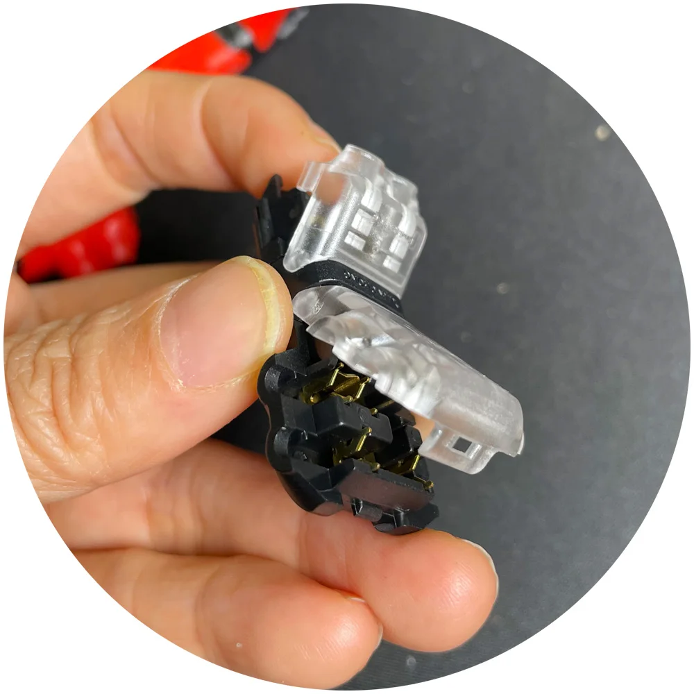 T1 T2 H1 H2 D1 D2 T1A T2A H3 Red Transparent Non Peeled Solderless Fast Quick Splice Snap Wire Connector for Led Light