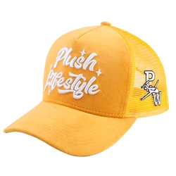 Custom mesh high quality 5 Panel Gorras Mesh embroidery velvet trucker hats