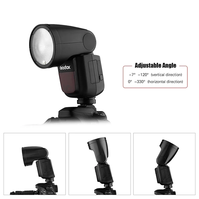 
Professional Godox V1TTL Li-ion Round Head Camera Flash Light Speedlite for Studio Camera Accessories 