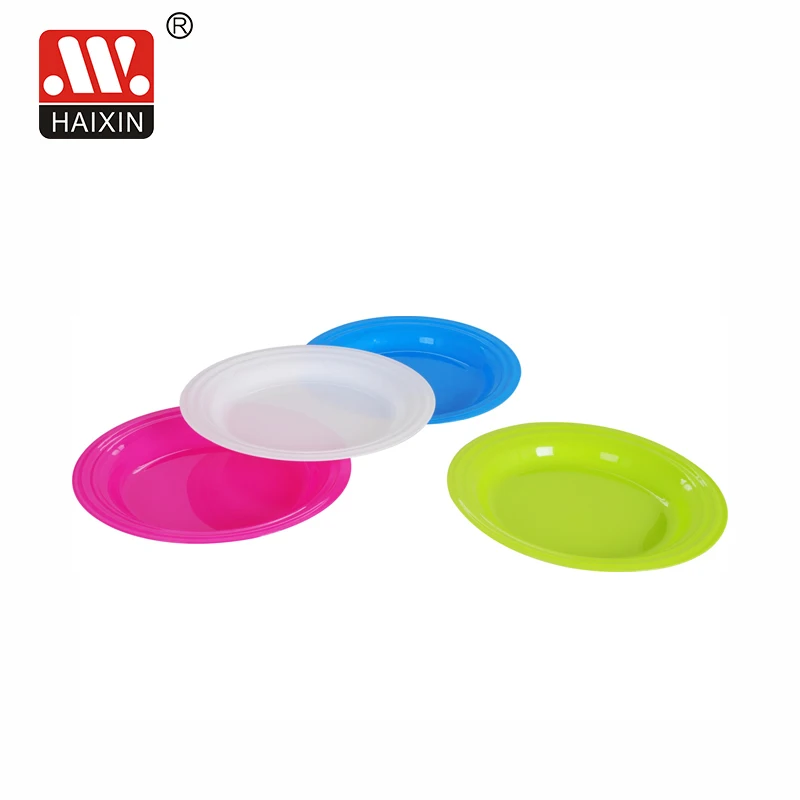 Simple Dinner Plate Round 9.8 Inch Multiple Color Plastic Plate Fruit Vegetable Plate Food Tray