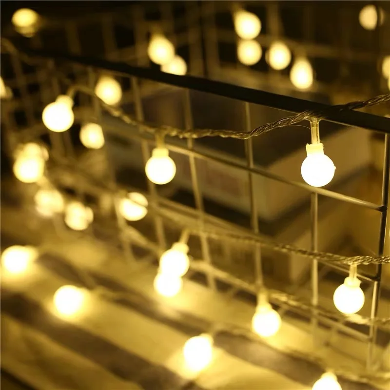 USB/Battery Power LED Ball Garland Lights Fairy String Waterproof Outdoor Lamp Christmas Holiday Wedding Party Lights Decoration