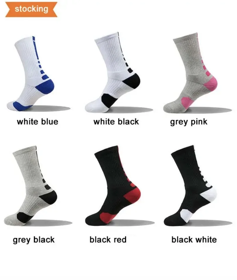 Custom Sport Socks Adults Wholesale Elite Basketball Socks Men Professional Protecting Tower Sole Plain Socks Terry