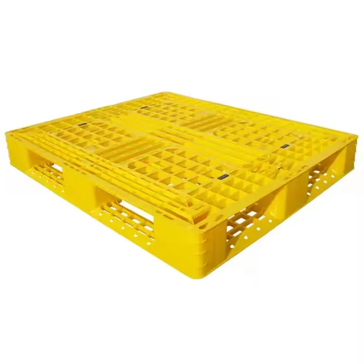 1100*1100*150mm HDPE Six Runners Steel Reinforced Racking Pallet Newly Design Plastic Pallet for Warehouse TP-1111WT