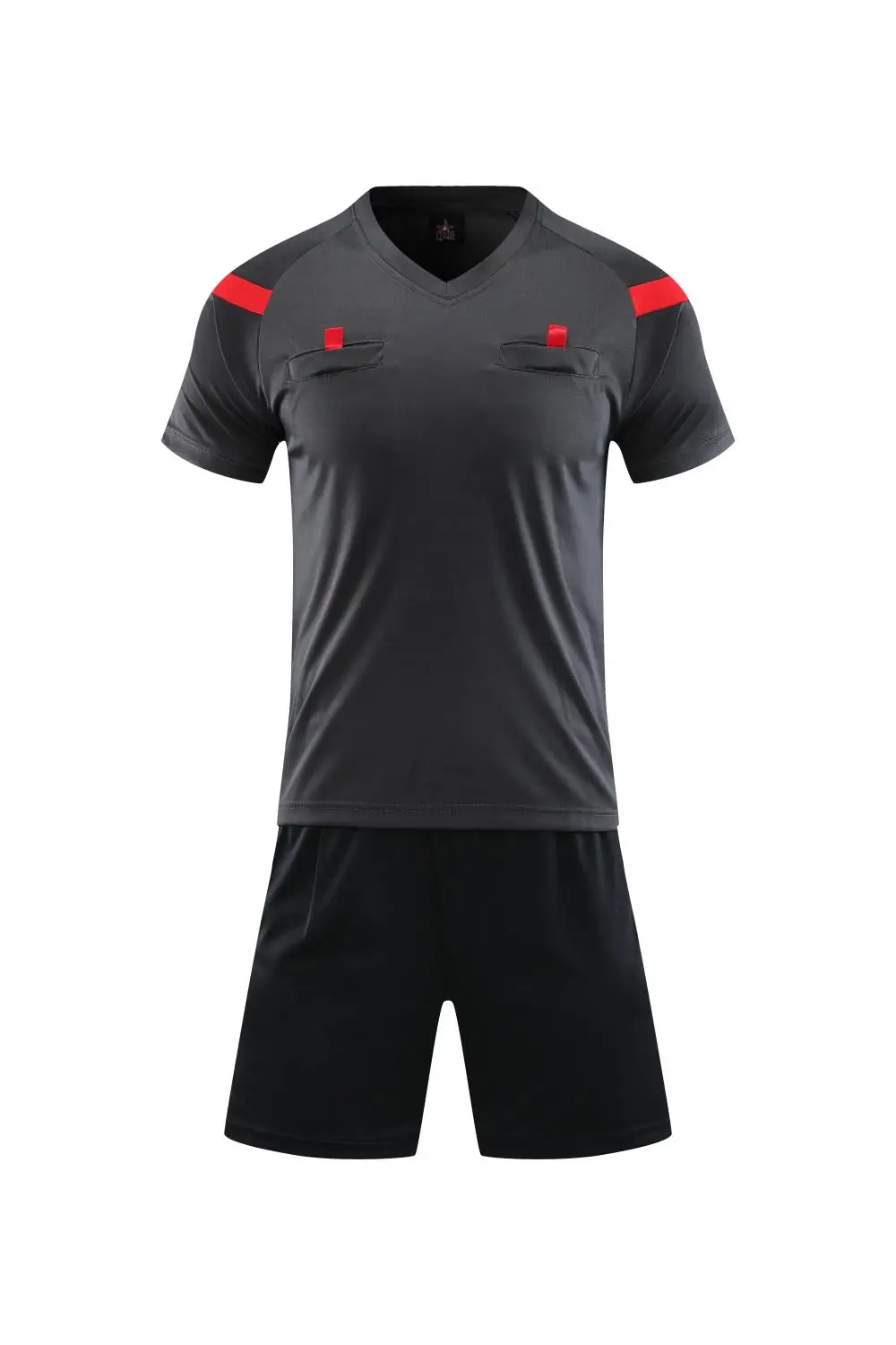 V-Neck Referee Umpire Shirt Jersey Mens and Womens Football Soccer Sports Costume Custom Logo Printed Christmas Sports Gear