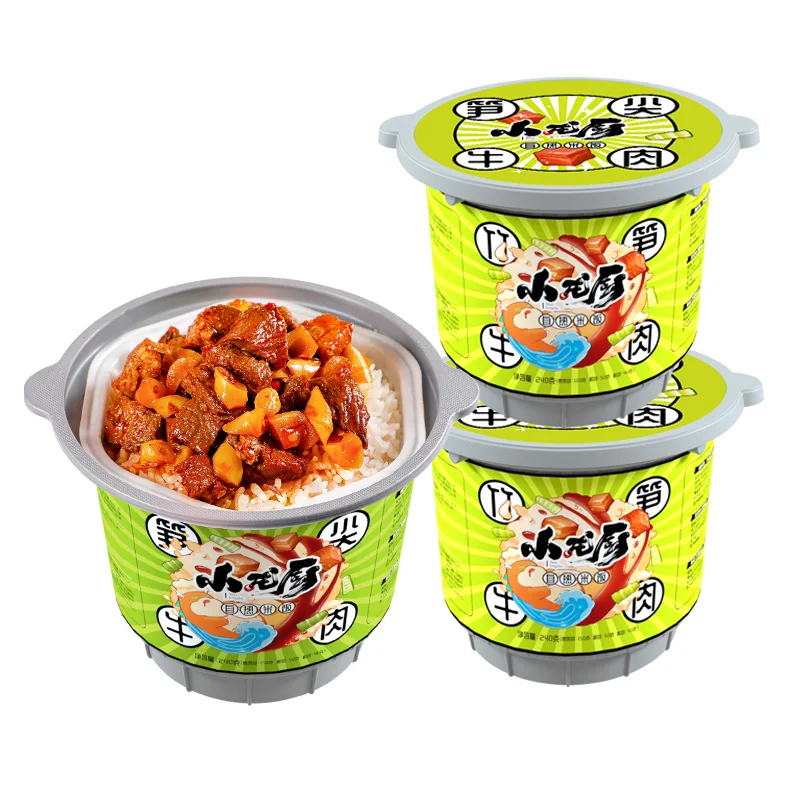 
Xiaolongchu Convenience Rice Bamboo Shoots Beef Self Heating Instant Rice 