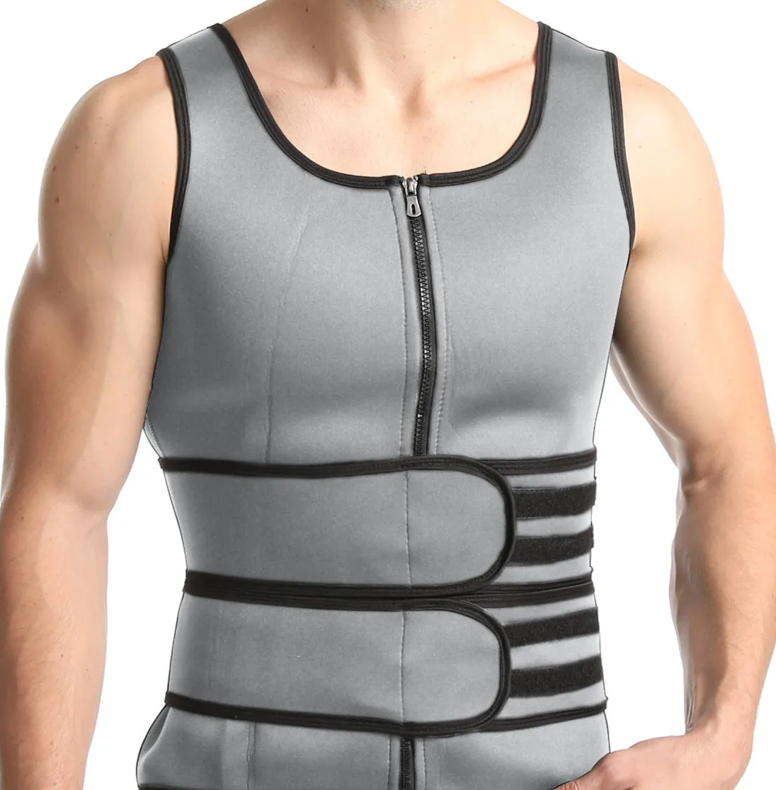 Amazon hot neoprene large size waist tight back fajas para hombres burst sweat fitness corset sports shapewear for men