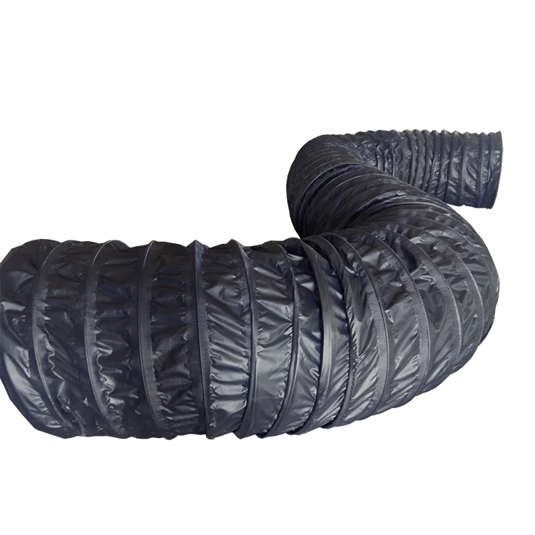 Customized black pvc spiral compressible reinforced air duct hose for coal mine ventilating