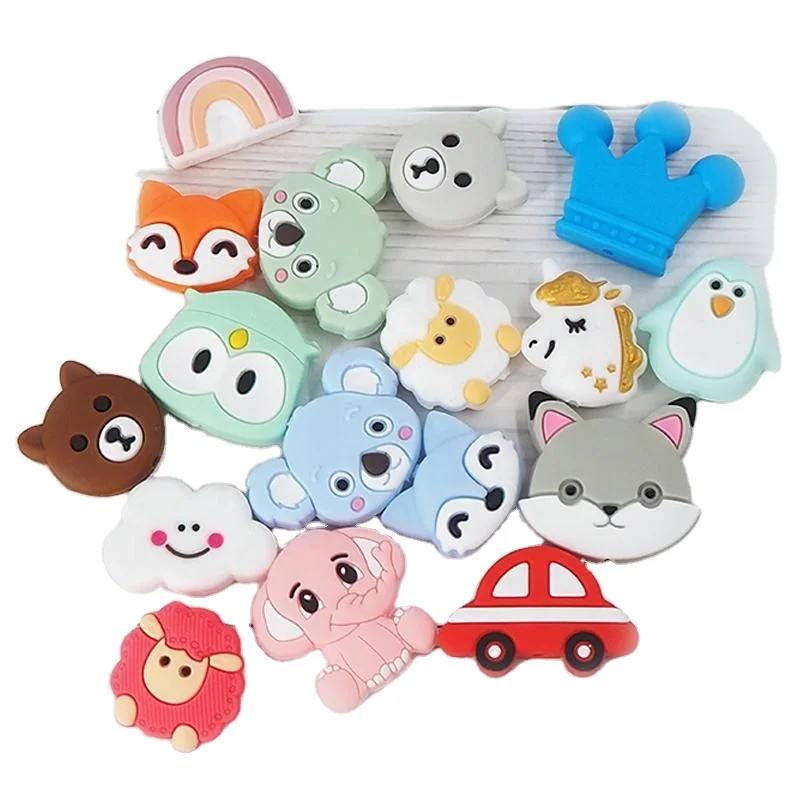 Hot Selling Animal Chewable Bead DIY Pacifier Chains BPA Free Beadabl Pen Baby Silicone Focal Beads