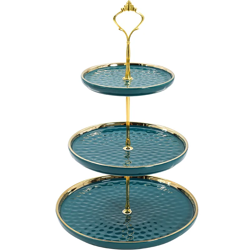 3 tier colorful ceramic plate dessert plates for wedding 2 level party plate
