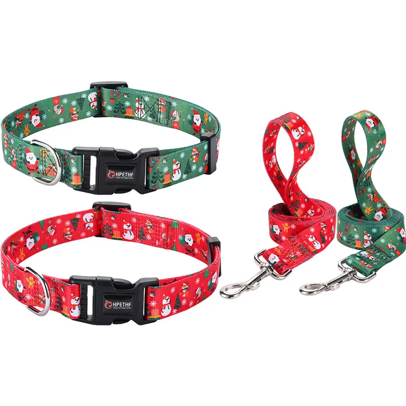 Wholesale Newest Pet Holiday Products Adjustable Christmas Dog Collar Lead Set
