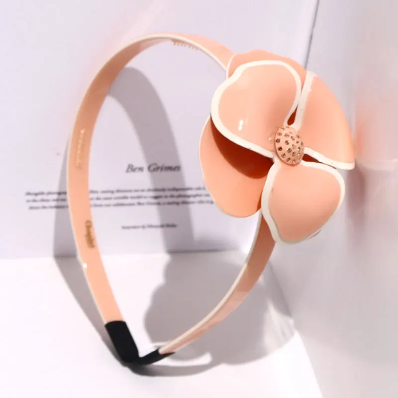 Изготовленный На Заказ ацетат пластиковый камелии, повязка на голову с цветком, для женщин Роскошные ювелирные изделия оптом знаменитый бренд брендовая Дизайнерская обувь повязка на голову изготовленным на заказ логосом повязка на голову