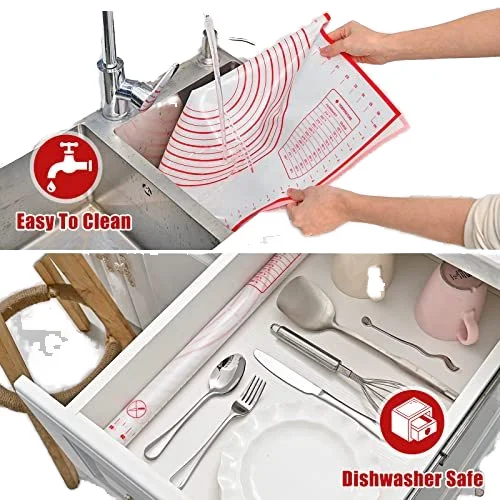 0.4 mm Thickness 260*290mm Silicone Pastry Mat Non-slip Anti-static Household Kitchenware Dough Rolling Mat
