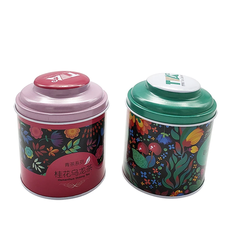 tin box colorful round airtight coffee tea tin boxes