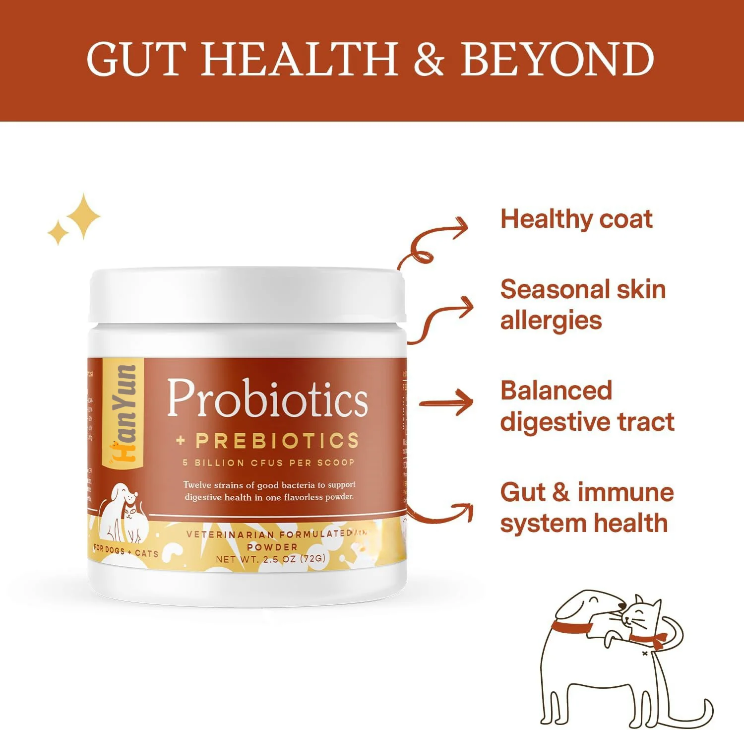 Wholesale Private Label Pet Health Care & Supplement Probiotics Powder  For Dogs And Cats Support Gut & Immune System Health