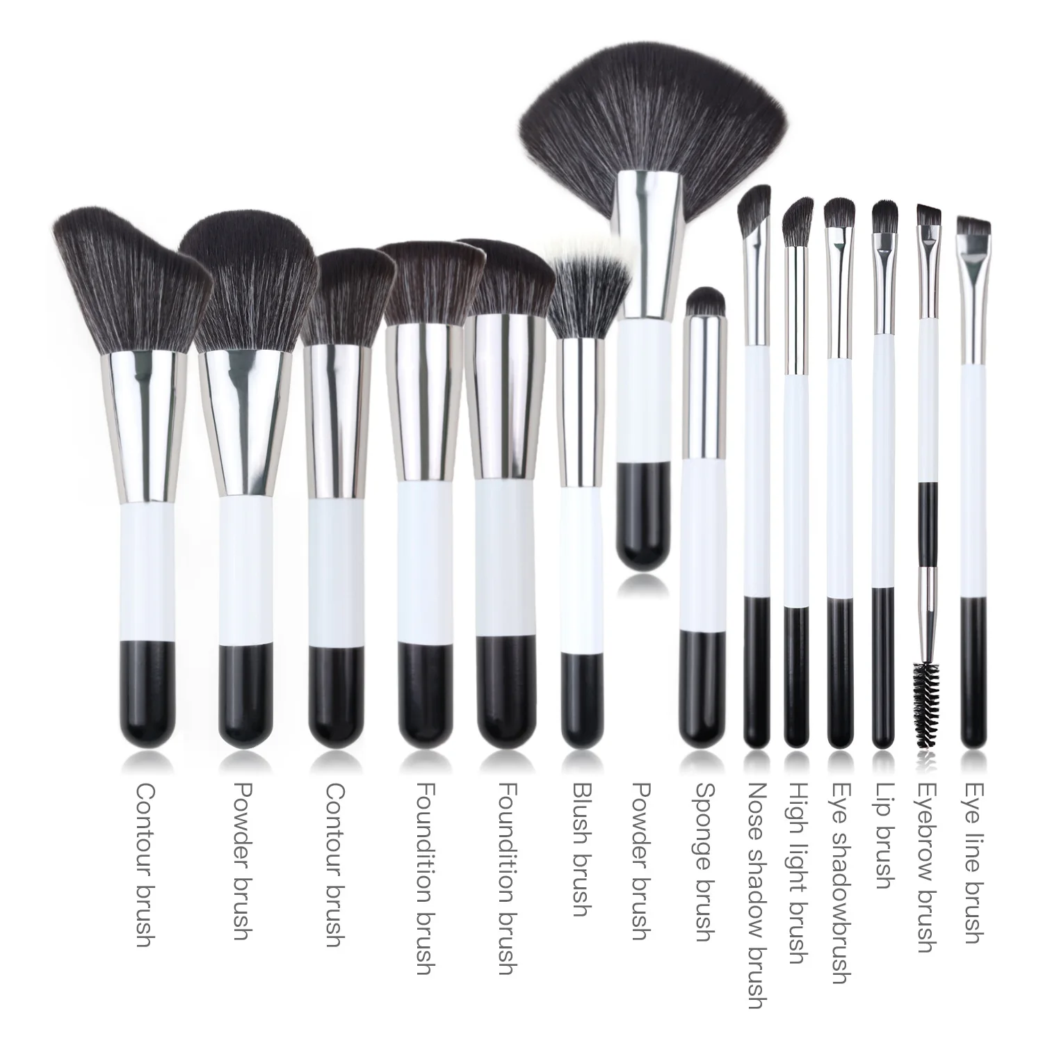 17 pcs  black and white lattice makeup brushes Custom Logo Makeup Brush Wholesale Makeup Cosmetics Brushes