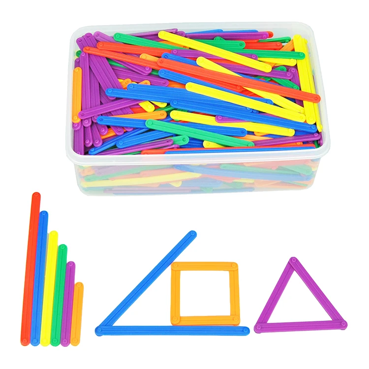 Plastic Connecting Toys Linking Strips Set of 72 Geometry Connecting Strips Learning Toys for Kids