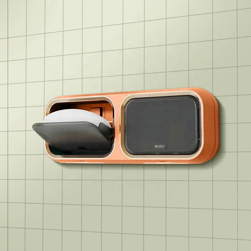 Soap Rack Storage Case Bathroom Brush Box Suction Drying Accessories