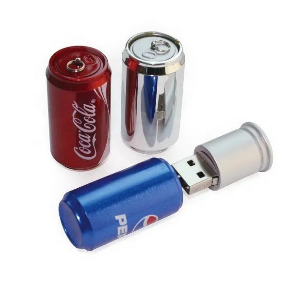 Крутые рекламные подарочные металлические флеш-накопители cola can USB с логотипом на заказ usb-накопители флешки 64 Гб гаджеты