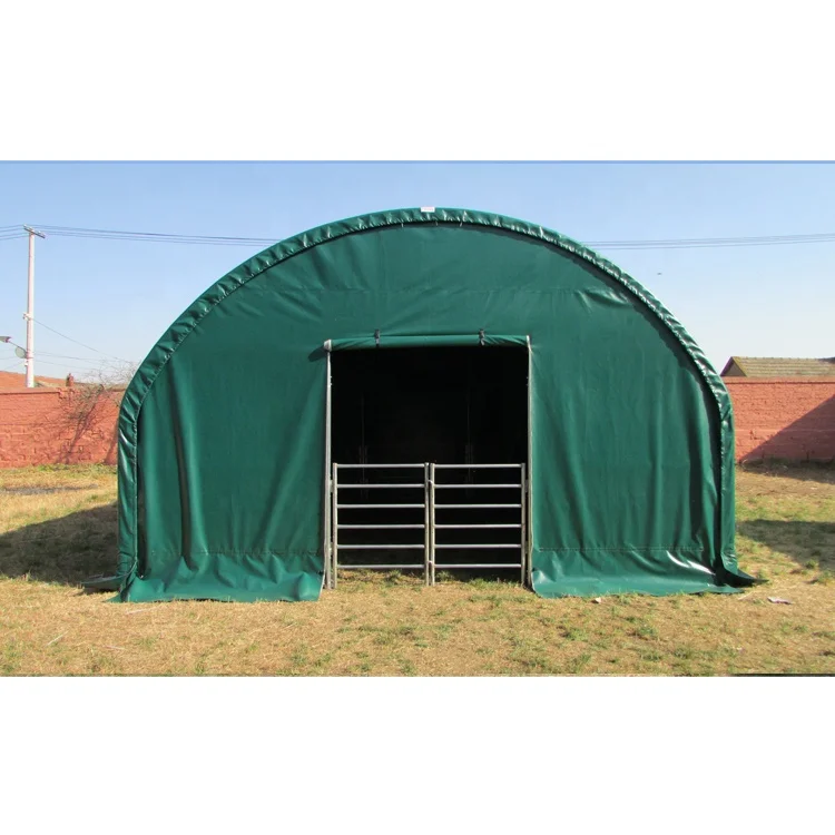 6x6m New products factory price outdoor prefab steel frame PVC structure livestock animal shelter shed tent for sale